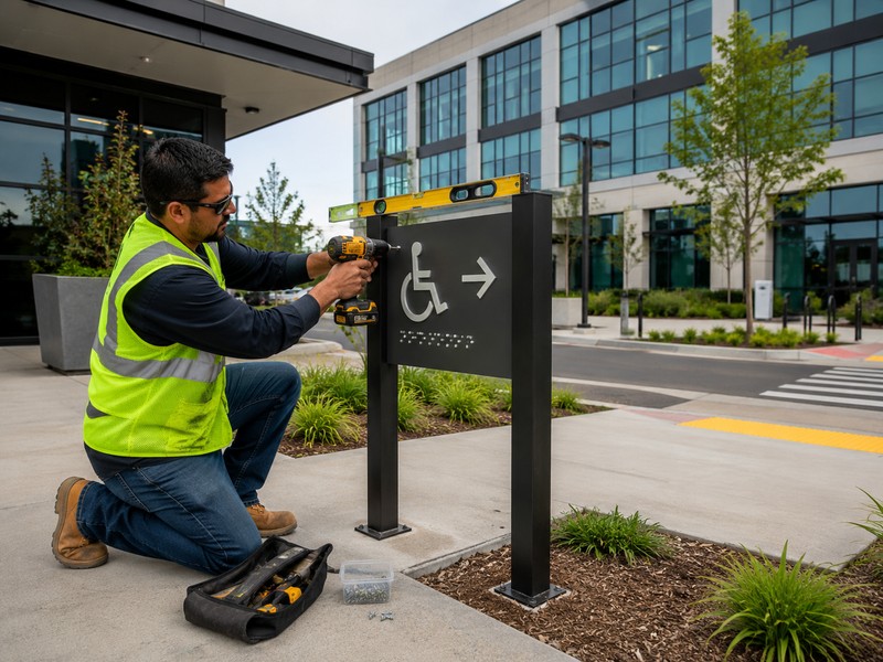 Tactile Signage Accessible Entrances Modesto Ca