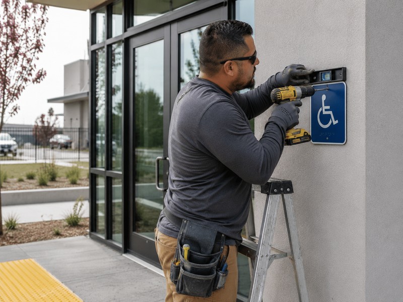 Tactile Signage Replacement Damaged Modesto Ca