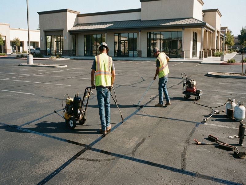 Crack Sealing Apartment Complexes Modesto Ca