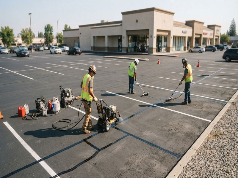 Crack Sealing Municipal Lots Modesto Ca