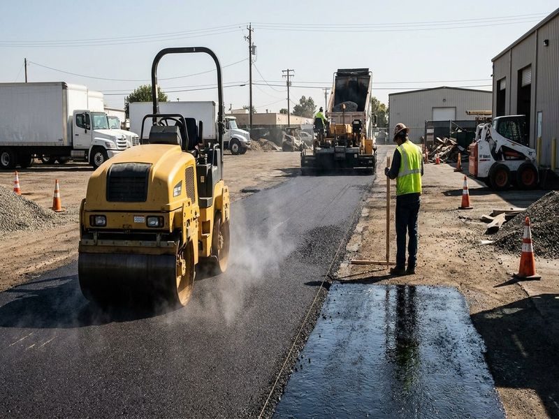 Construction Fleet Yard Paving Modesto Ca