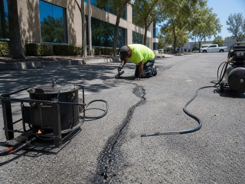 Crack Filling Driveways With Modesto Ca