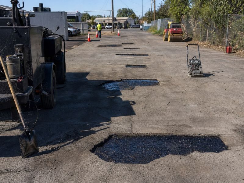 Pothole Repair Ahead Resurfacing Modesto Ca