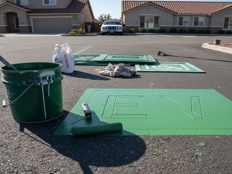 Compact Car Stall Stenciling Modesto Ca