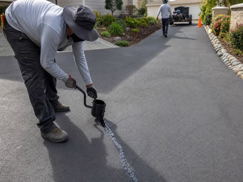 Crack Sealing Older Driveways Modesto Ca