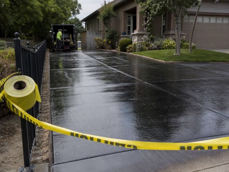Sealcoating Application Driveways Ahead Modesto Ca