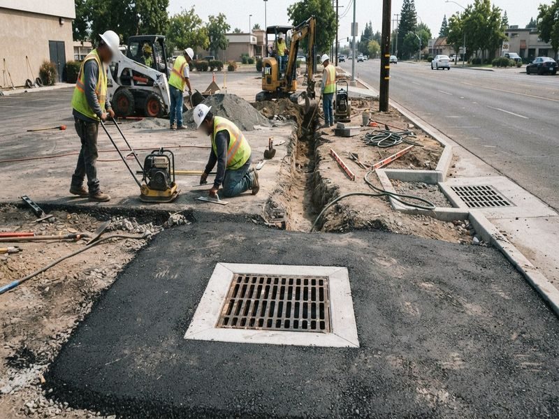 Catch Basin Installation Flood Modesto Ca