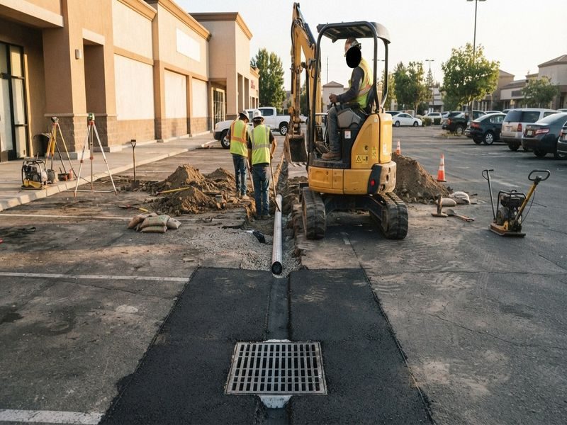 French Drain Installation Apartment Modesto Ca