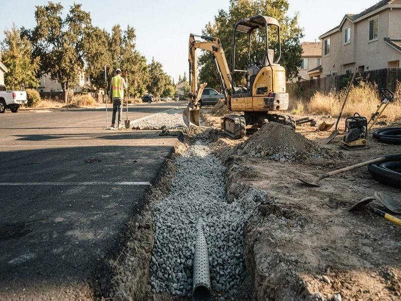 French Drain Installation Low Modesto Ca
