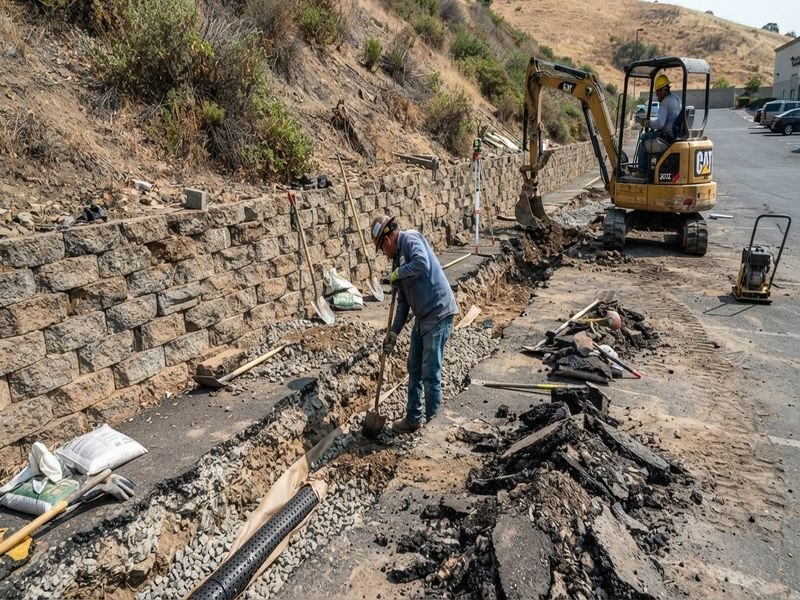 French Drain Installation Office Modesto Ca